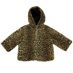 Gymboree Leopard Faux Fur Hooded Coat Size 18-24 M